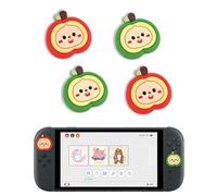 DLseego 4PCS Thumb Grips Designed for Nintendo Switch 2 2025, Soft Silicone Handle Analog Controller Protective Anti-Slip Cover Button Joy-C Joystick Caps Covers, Apple - Red Green