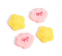 DLseego 4PCS Thumb Grips Designed for Nintendo Switch 2 2025,Soft Silicone Joycon Analog Controller Protective Anti-Slip Cover Button Joycon Joystick Caps Covers,Five-Pointed Star,Shell- Yellow Pink