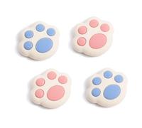 DLseego 4PCS Thumb Grips Designed for Nintendo Switch 2 (2025),Soft Silicone Joycon Analog Controller Protective Anti-Slip Cover Button Joycon Joystick Caps Covers, Cat Paw - Blue Pink