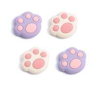 DLseego 4PCS Thumb Grips Designed for Nintendo Switch 2 (2025),Soft Silicone Joycon Analog Controller Protective Anti-Slip Cover Button Joycon Joystick Caps Covers, Cat Paw - Pink Purple