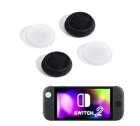 DLseego 4PCS Thumb Grips Designed for Nintendo Switch 2 (2025), Soft Silicone Joycon Analog Controller Protective Anti-Slip Cover Button Joycon Joystick Caps Covers, Rotundity - Black
