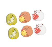 DLseego 6 PCS Switch Joy-Con Thumb Grip Joystick Caps, Soft Silicone Anti-slip Analog Thumbstick Cover Cpas for Switch & Lite & OLED - Cute Carton Theme