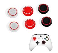 DLseego 6PCS Thumb Grips Caps for Xbox One X S PS5 PS4 PS3 PlayStation DualSense Switch Pro Wireless Controller Steam Deck, Soft Silicone Anti-Slip Button Cap Joystick Cover - Red