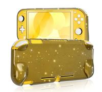 DLseego Case Compatible with Switch Lite,Crystal Glitter Transparent Protective Case Shock Absorption Anti Scratch Hand Grip Cover Soft Switch Lite Controller Shell,Clear Black