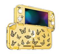 DLseego Case for Switch Lite,Clear Hard Protective Cover with Butterfly Decoration Shockproof Protector Shell Compatible with Switch Lite-Simple Black