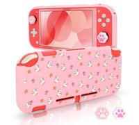DLseego Case for Switch Lite,Lovely Rabbit Element Protective Soft Case Grip Cover Shockproof Anti Scratch Shell with 2PCS Joystick Cover-Pink+Yellow