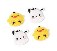 DLseego Cute Thumb Grips for Switch Lite & OLED, Soft Silicone Caps, Joystick Cover - White Dog & Yellow Chicken