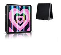 DLseego Game Card Case for Switch,Multi-Coloured Heart Cover Game Card Holder,Switch Game Case Card Storage Box with 12 Game Card and 12 Micro SD Card Slots-Pink Black Heart