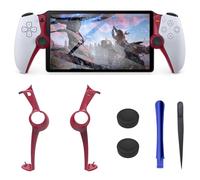DLseego Handheld Decorative Strip Shell for PS Portal,Replacement Case Cover with 2PCS Thumbstick Grip Caps for PlayStation Portal Remote Player Handle,Red