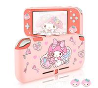 DLseego Little Red Hood Rabbit Switch Lite Protective Case Cute TPU Soft Cover Shock Absorption Anti-Scratch Shell with 2PCS Lovely Bunny Thumb Grips for Switch 2019 Version - Pink