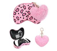 DLseego Love Leopard Travel Storage Bag Carrying Case for Xbox One PlayStation5 PS4 Switch Pro Wireless Controller, Portable Protective Bag Shockproof Hard Shell Box, 1PCS Plush Heart Pendant - Pink