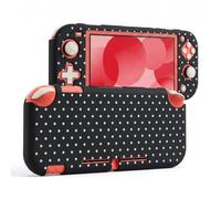 DLseego Polka Dot Hard Protective Case for Nintendo Switch Lite 2019, Full Coverage Matte Soft Touch Oil-Sprayed PC Shell, Anti-Scratch Shockproof Lightweight Protective Cover-Black