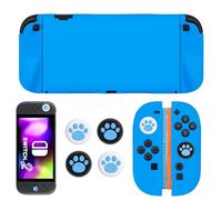 DLseego Protective Case for Switch 2,TPU Anti-Scratch Soft Silicone Shell Shock-Absorption Cover Case with 4PCS Thumb Grip Caps,Blue