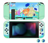 DLseego Protective Case for Switch,Hard PC Split Design Shell Case Dockable Lovely Protector Cover with Sturdy Joycon Cover with 2PCS Joystick Caps,Switch Green