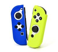 DLseego Protective Case for Switch Joy Con Controllers, 1 Pairs Handheld Soft Silicone TPU Cover Replacement Shell Pure Color Case Suitable for Switch & OLED Model Joy Cons - Blue Yellow