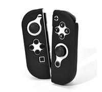 DLseego Protective Case for Switch Joy Con Controllers, 1 Pairs Handheld Soft Silicone TPU Cover Replacement Shell Pure Color Case Suitable for Switch & OLED Model Joy Cons - Black