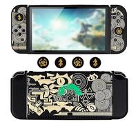 DLseego Protective Case for Switch OLED,Soft Protective Cover with Joy-c-o-n Cover and Switch Button Caps,Cool Dockable Shell Case Shock Absorption Protective Skin-Yellow
