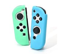 DLseego Protective Cover Case Compatible with Switch/OLED, Soft Silicone Switch Joy-C Handle Controller TPU Shell, Anti-Scratch Grips Case-Blue+Green