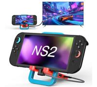 DLseego Screen Projection Base Compatible with Switch 2,Slim Char-ging Portable Dock Screen Mirroring with 4K HD Resolution and Multi-Functional Design ABS Foldable Stand,Blue