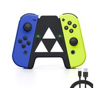 DLseego Slide Joy Con Charging Grip for Switch/Switch OLED Potable Joy Con Charger Controller Comfort Handle Speed Charge While Play with 1PC Type-c Data Cable - Black
