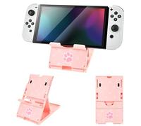 DLseego Stand for Switch 2/OLED/Lite Console,Non Slip Adjustable Pink Theme Playstand Foldable Compact Holder Stand,Cat Paw