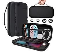 DLseego Storage Carrying Case for Nintendo Switch 2 (2025) Accessories Set, 1 Protective Case, 10 Game Card Slots Cute Protective, 4 Thumb Grips Caps, All-round Protection, Slim&Portable - Black