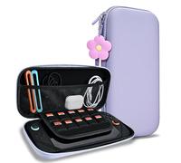 DLseego Storage Carrying Case for Nintendo Switch 2 (2025) Accessories Set, 10 Game Card Slots Cute Protective, 1PC Flower Blossom Chain, Travel-Carry, All-round Protection, Slim & Portable - Purple