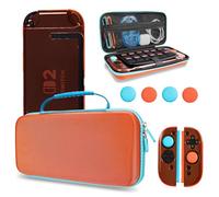 DLseego Storage Carrying Case for Nintendo Switch 2 2025 Accessories Set, 10 Game Card Slots Cute Protective,1 Hard PC Case, 4 Thumb Grips, All-round Protection, Slim & Portable - Red