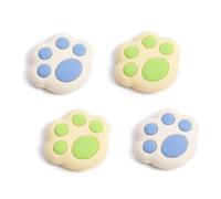 DLseego Thumb Grip Cap Compatible with Switch 2 Controller, 4PCS 3D Cat Paw Shape Cute Joystick Cover, Soft Silicone Anti-Slip Analog Thumb Stick Protective Cap,Green+Blue