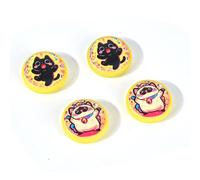 DLseego Thumb Grip Cap for Switch/OLED/Lite,4PCS Cute Cat Silicone Button Cover,Anti-Slip Cartoon Analog Joystick Protective Cap,Yellow Cat