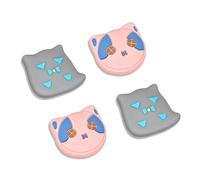 DLseego Thumb Grip Cap for Switch/OLED/Lite JoyCon,Kawaii Cow and Pig Silicone Joystick Caps 4PCS Analog Thumb Grip Soft Button Cover Compatible with Switch,Pink+Grey