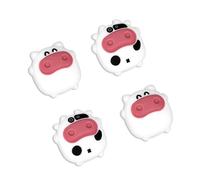 DLseego Thumb Grip Cap for Switch/OLED/Lite JoyCon,Kawaii Cow and Pig Silicone Joystick Caps 4PCS Analog Thumb Grip Soft Button Cover Compatible with Switch,White