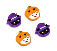 DLseego Thumb Grip Cap for Switch/OLED/Lite JoyCon,Kawaii Cow and Pig Silicone Joystick Caps 4PCS Analog Thumb Grip Soft Button Cover Compatible with Switch,Yellow+Purple