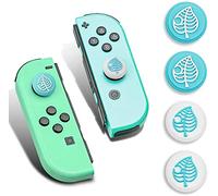 DLseego Thumb Grip Caps, 4 PCS Soft Silicone Joystick Caps Compatible for Switch & Switch Lite, Analog Thumb Stick Cover Caps for Joystick Controller&Switch OLED - Animal Crossing (Blue & White)