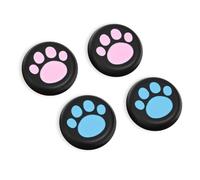 DLseego Thumb Grip Caps Compatible with Switch 2,4PCS Cute Cat Paw Joystick Covers,Enhanced Aiming Precision Silicone Non-Slip Analog Stick Protective Caps,Pink+Blue
