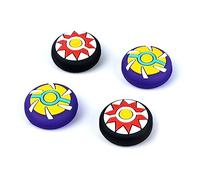 DLseego Thumb Grip Caps Compatible with Switch/Lite/OLED,Cool Silicone Thumb Grips Cover Soft Anti-slip 4PCS Thumb Button Caps-Black and Purple