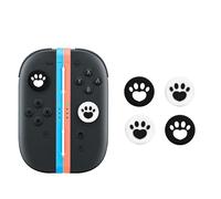 DLseego Thumb Grip Caps for Switch 2, 4 PCS Cat Claw Joystick Covers, Cute Silicone Enhancing Grip Analog Joystick Protecitve Cover for Switch 2/PS4/PS5/for Xbox,Black + White
