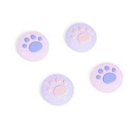 DLseego Thumb Grip Caps for Switch 2, 4 PCS Cat Paw Joystick Covers, Kawaii Cute Silicone Anti Slip Analog Thumb Stick Protection Cover for Switch 2/PS4/PS5/for Xbox,Pink+Purple