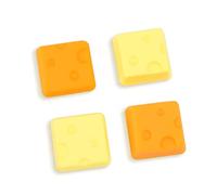 DLseego Thumb Grip Caps for Switch,Cute Cheese 3D Analog Joystick Cap,Soft Silicone Thumbsticks Caps Compatible with Switch Lite/OLED Joy Con,Yellow