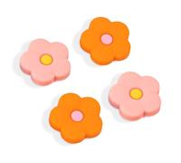 DLseego Thumb Grip Caps for Switch/OLED/Lite,Flowers Analog Stick Grip Caps 4PCS Soft Silicone Joystick Covers for Switch Controller,Pink++Orange