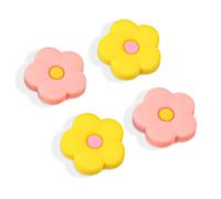 DLseego Thumb Grip Caps for Switch/OLED/Lite,Flowers Analog Stick Grip Caps 4PCS Soft Silicone Joystick Covers for Switch Controller,Pink+Yellow