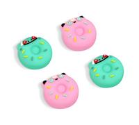 DLseego Thumb Grip Caps for Switch,Silicone Lovely Cartoon Doughnut 3D Analog Stick Grip Cover 4PCS Joystick Caps Compatible with Switch/Switch OLED/Switch Lite,Pink+Green