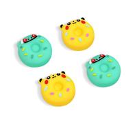 DLseego Thumb Grip Caps for Switch,Silicone Lovely Cartoon Doughnut 3D Analog Stick Grip Cover 4PCS Joystick Caps Compatible with Switch/Switch OLED/Switch Lite,Green+Yellow