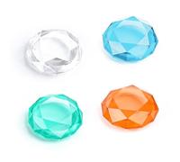 DLseego Thumb Grips Compatible with Switch 2,4PCS Crystal Clear Joystick Cover,Diamond 3D Design Analog Stick Cap,Red+Blue+Green+Clear