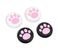 DLseego Thumb Grips Designed for Nintendo Switch 2 2025, Soft Silicone Joycon Analog Controller Protective Anti-Slip Cover 4PCS Button Joy Con Joystick Caps Cat Claw Covers - White&Black&Pink