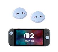 DLseego Thumb Grips Designed for Nintendo Switch 2 2025, Soft Silicone Joycon Analog Controller Protective Anti-Slip Cover 2PCS Button Joy Con Joystick Caps Covers, Cloud - White