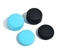 DLseego Thumb Grips Designed for Nintendo Switch 2 2025, Soft Silicone Joycon Analog Controller Protective Anti-Slip Covers 4PCS Button Joy Con Joystick Caps, Ergonomic Design,Two Size - Black&Blue