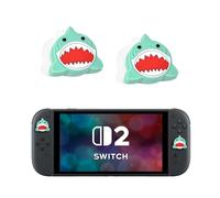 DLseego Thumb Grips Designed for Nintendo Switch 2 2025, Soft Silicone Joycon Analog Controller Protective Anti-Slip Cover 2PCS Button Joy Con Joystick Caps Covers, Shark - Green