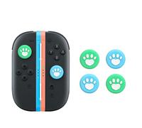 DLseego Thumb Grips Designed for Nintendo Switch 2 (2025), Soft Silicone Joycon Analog Controller Protective Anti-Slip Cover 4 PCS Button Joy Con Joystick Caps Covers, Love Cat Claw - Blue & Green