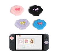 DLseego Thumb Grips for Switch 2,4PCS Cute Soft Comfortable Joystick Cap,3D Design Silicone Anti-Slip and Anti-Yellowing Pretty Analogue Thumb Stick Cap,Four Colors